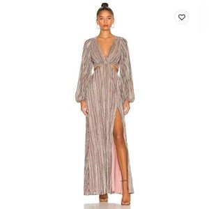 Beautiful Revolve Metallic Maxi Dress New With Tags never been worn